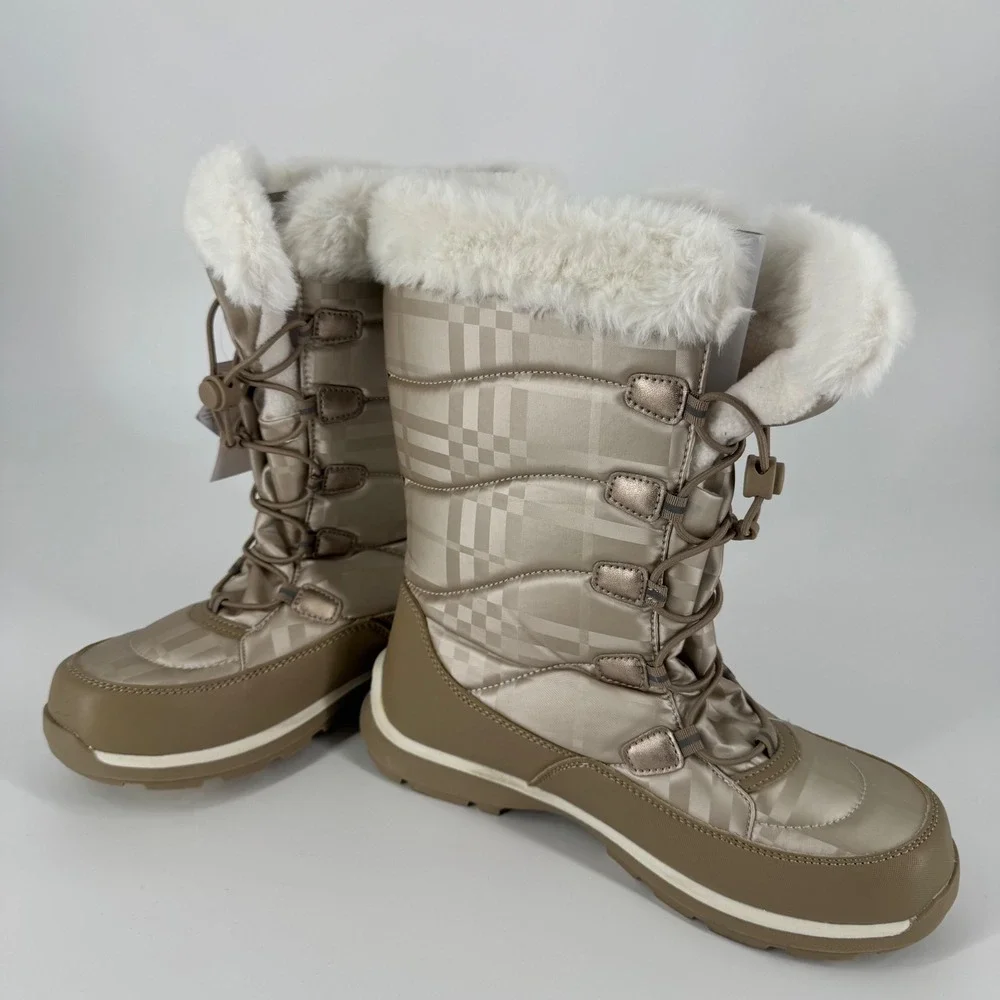 Lands' End Youth 7‎ Winter Snow Boots Faux Fur Thermolite Women 8–8.5